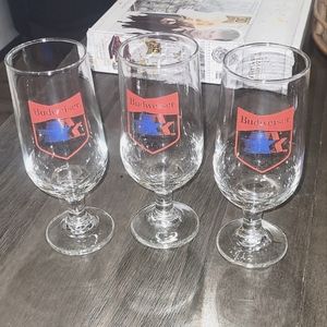 1984 Olympics Los Angeles Budweiser Beer Glass 14 oz- Set of Three